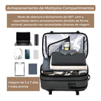 Mochila de viagem masculina compressão à vácuo 17 polegadas